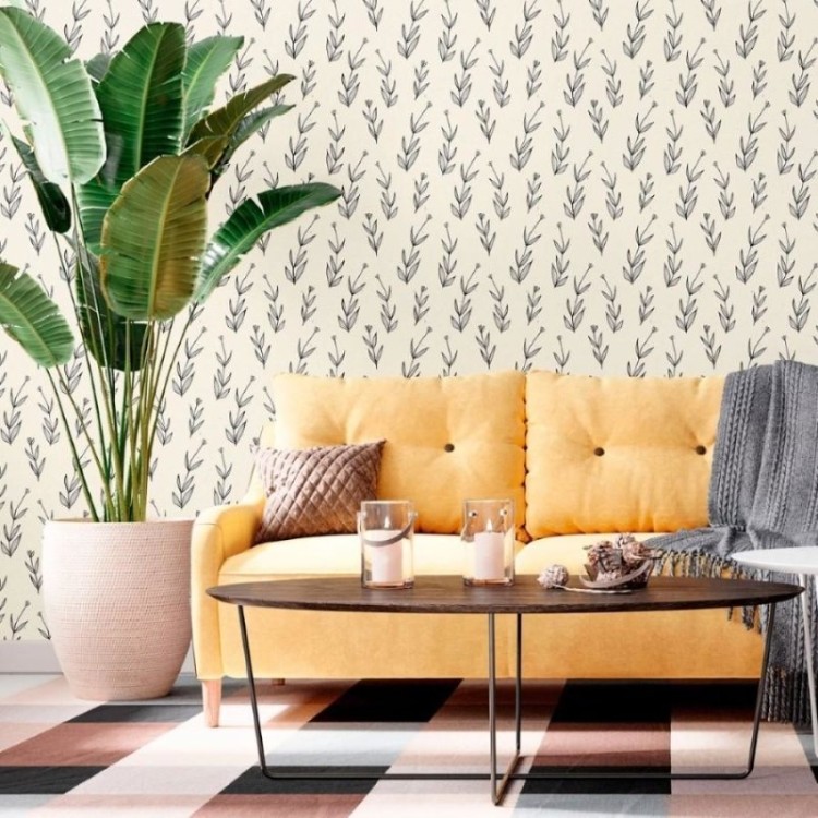 Papel de Parede Adesivo Folhas e Flores N012097