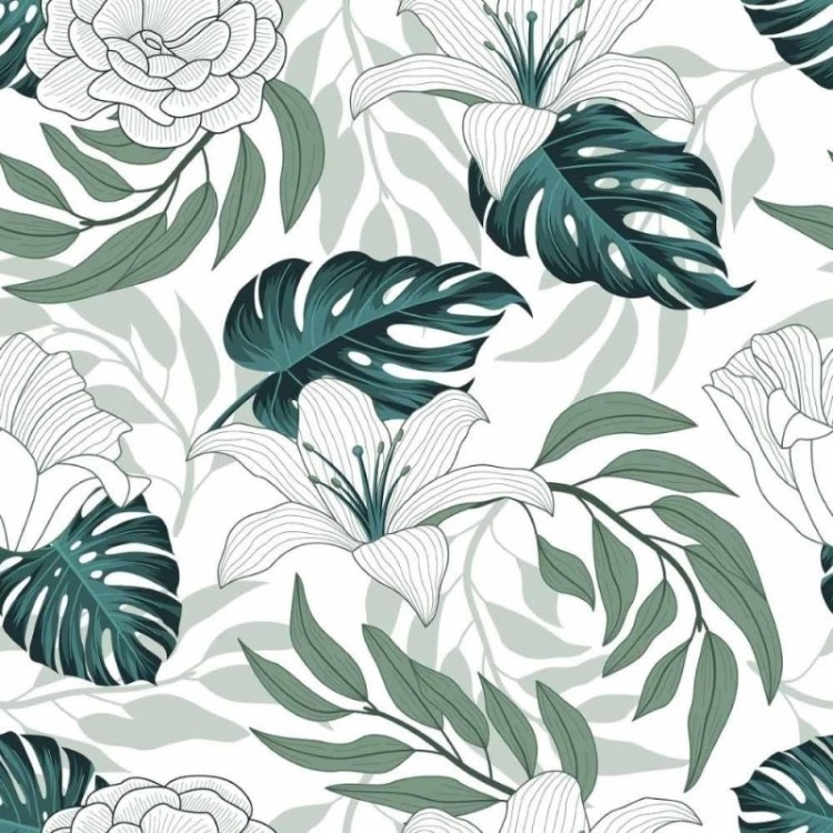 Papel de Parede Adesivo Folhas e Flores N014190