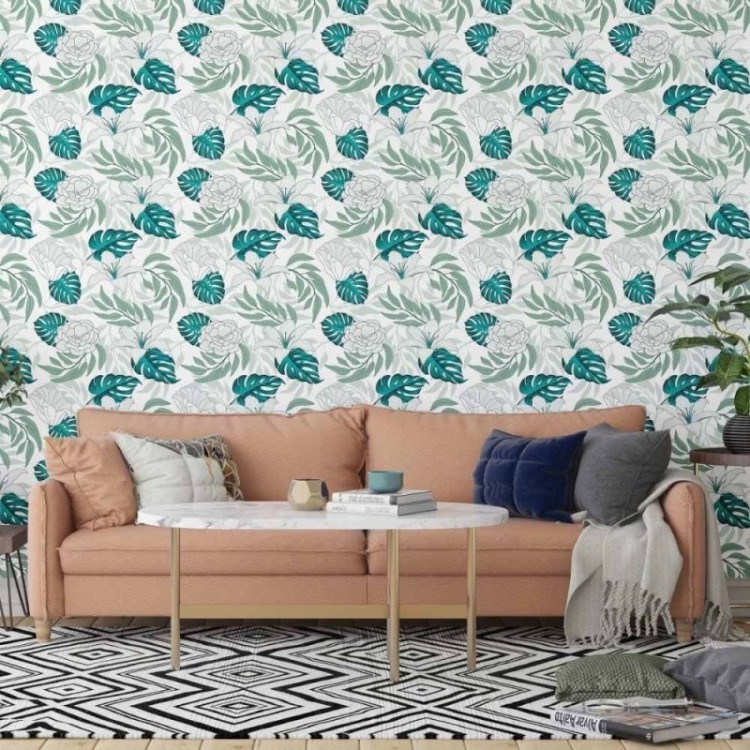 Papel de Parede Adesivo Folhas e Flores N014190