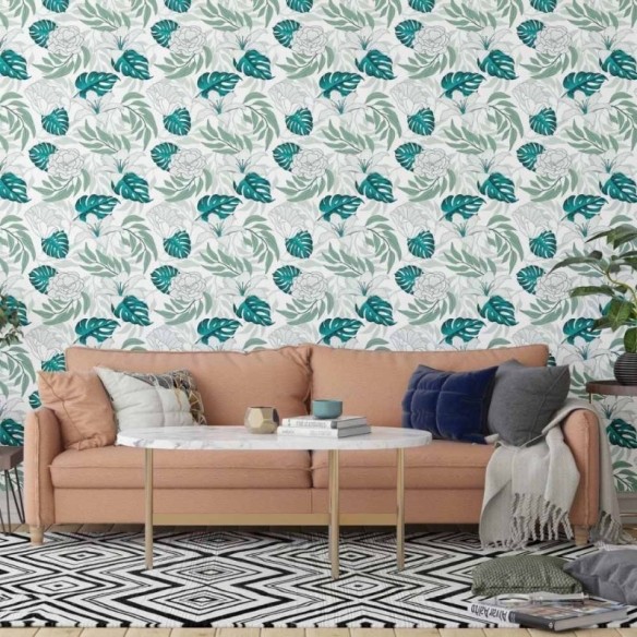 Papel de Parede Adesivo Folhas e Flores N014190