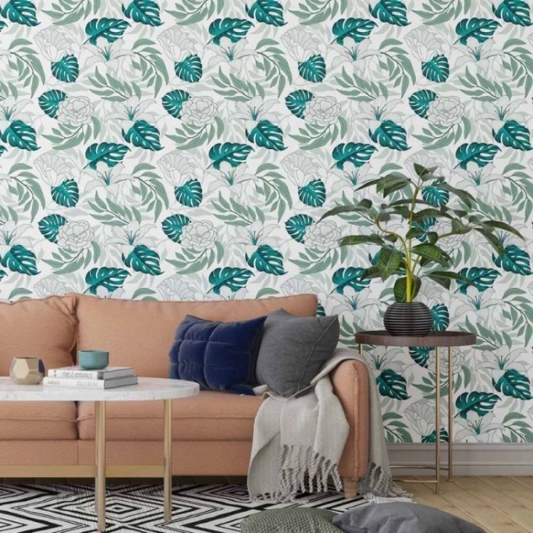 Papel de Parede Adesivo Folhas e Flores N014190