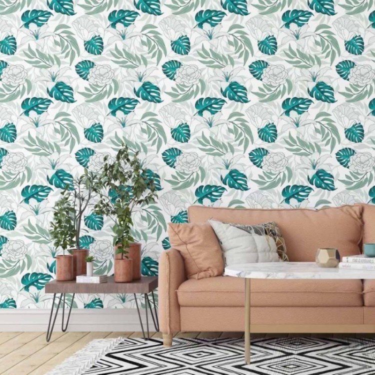 Papel de Parede Adesivo Folhas e Flores N014190