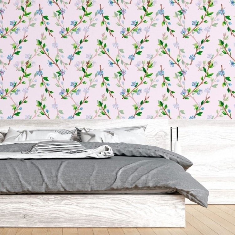 Papel de Parede Adesivo Folhas e Flores N015053