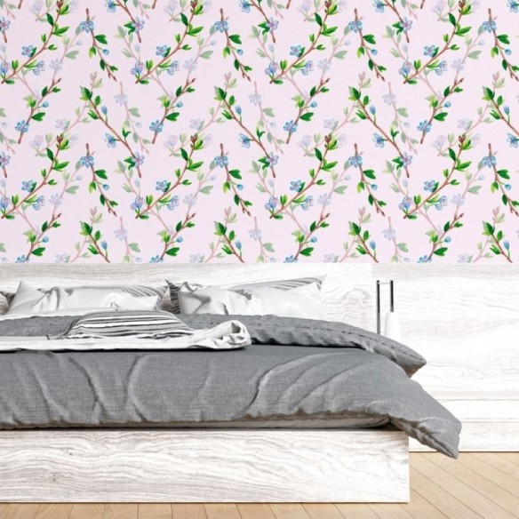 Papel de Parede Adesivo Folhas e Flores N015053