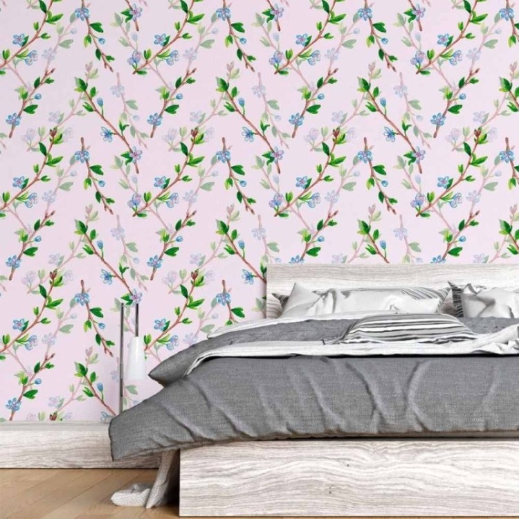 Papel de Parede Adesivo Folhas e Flores N015053