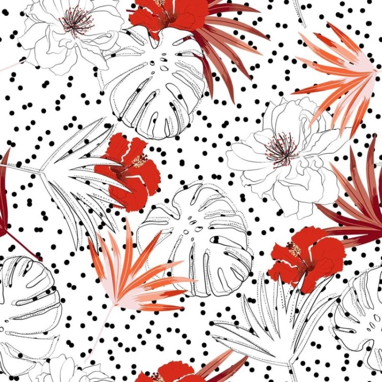 Papel de Parede Adesivo Folhas e Flores N03087