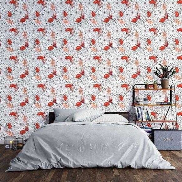 Papel de Parede Adesivo Folhas e Flores N03087