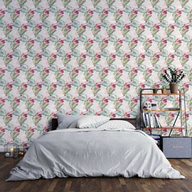 Papel de Parede Adesivo Folhas e Flores N03136