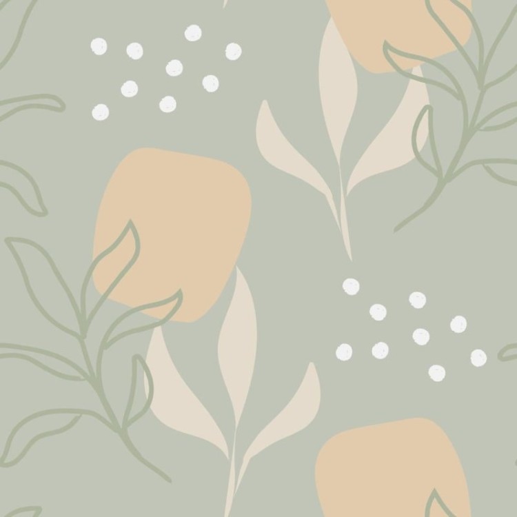 Papel de Parede Adesivo Folhas e flores N08140
