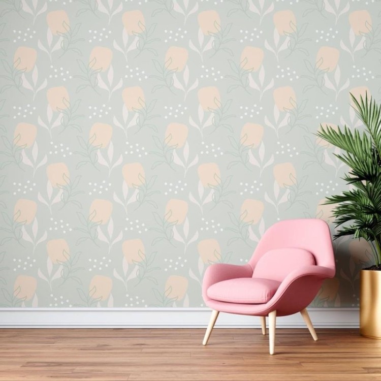 Papel de Parede Adesivo Folhas e flores N08140