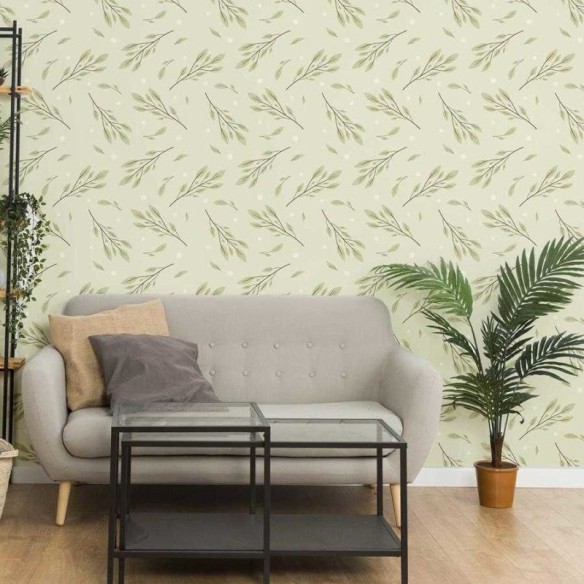 Papel de Parede Adesivo Folhas e Poá N06220