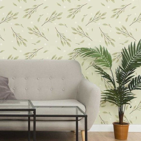Papel de Parede Adesivo Folhas e Poá N06220