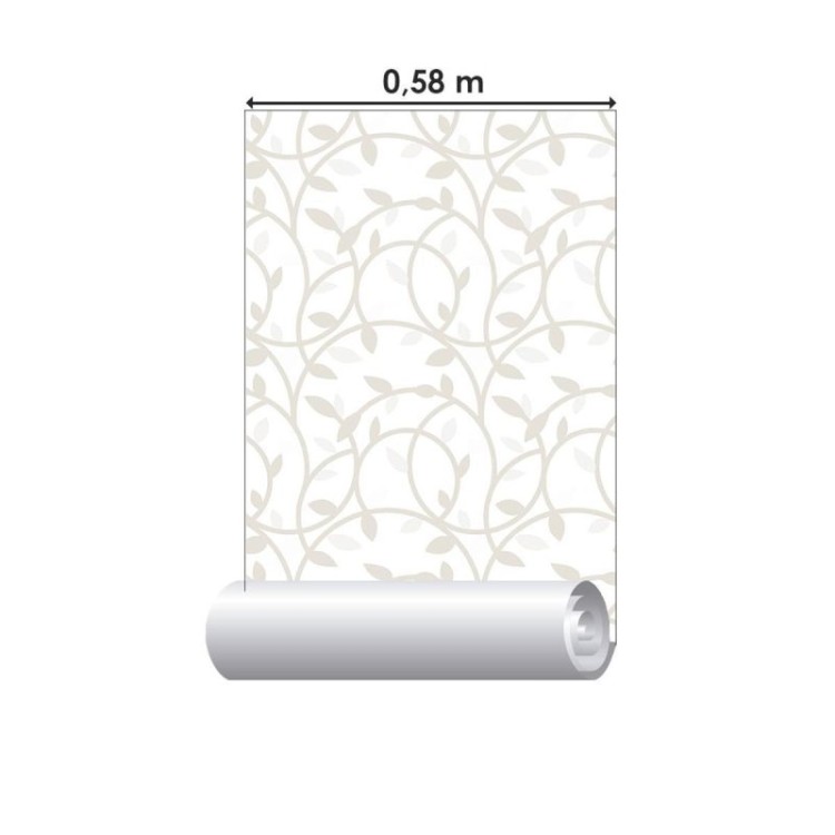 Papel de Parede Adesivo Folhas e Ramos Bege N09051