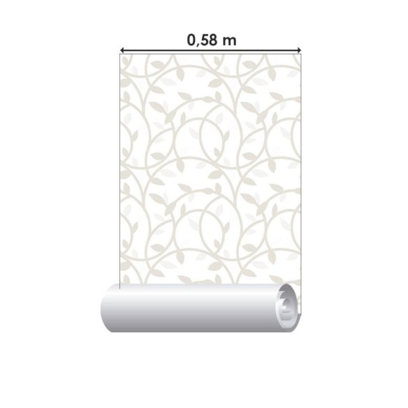 Papel de Parede Adesivo Folhas e Ramos Bege N09051