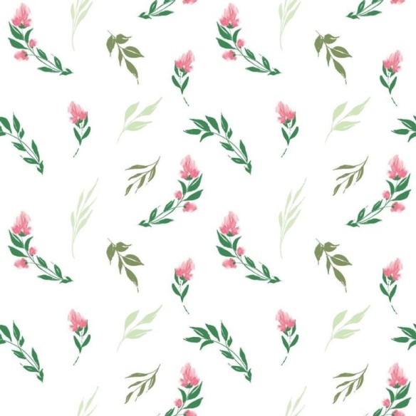 Papel de Parede Adesivo Folhas e Rosas Minimalistas N08052