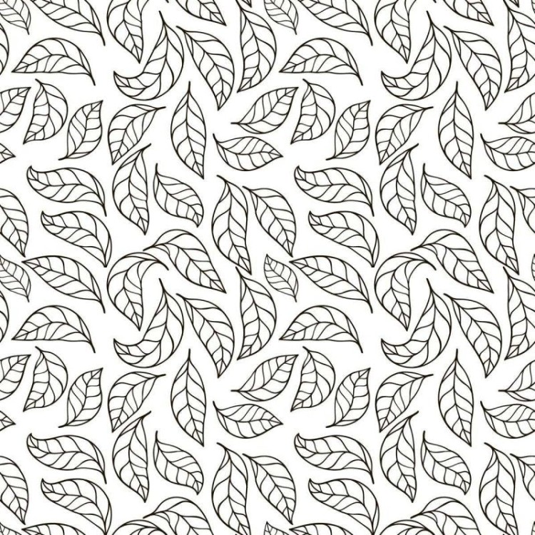 Papel de Parede Adesivo Folhas em Preto e...