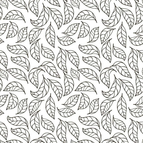 Papel de Parede Adesivo Folhas em Preto e Branco N04263