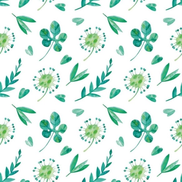 Papel de Parede Adesivo Folhas Exóticas Aquarela N017111
