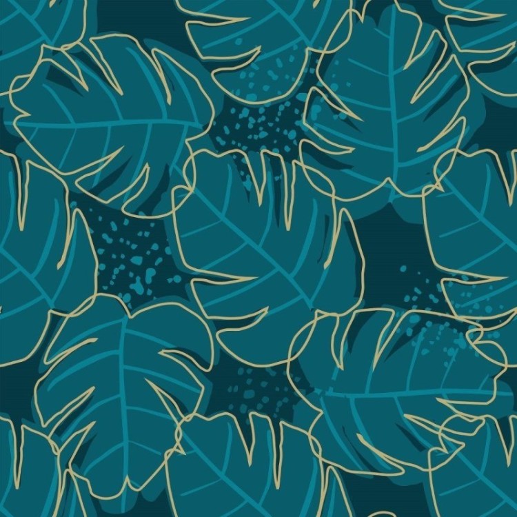 Papel de Parede Adesivo Folhas Exóticas N013240