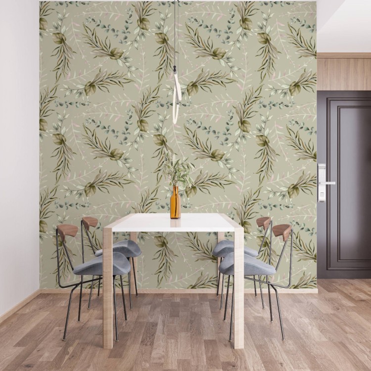 PAPEL DE PAREDE ADESIVO FOLHAS L0015