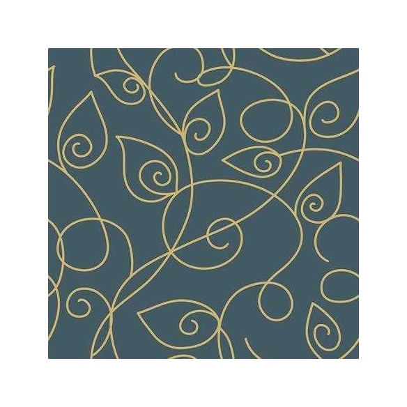 Papel de Parede Adesivo Folhas Linhas Verde 957