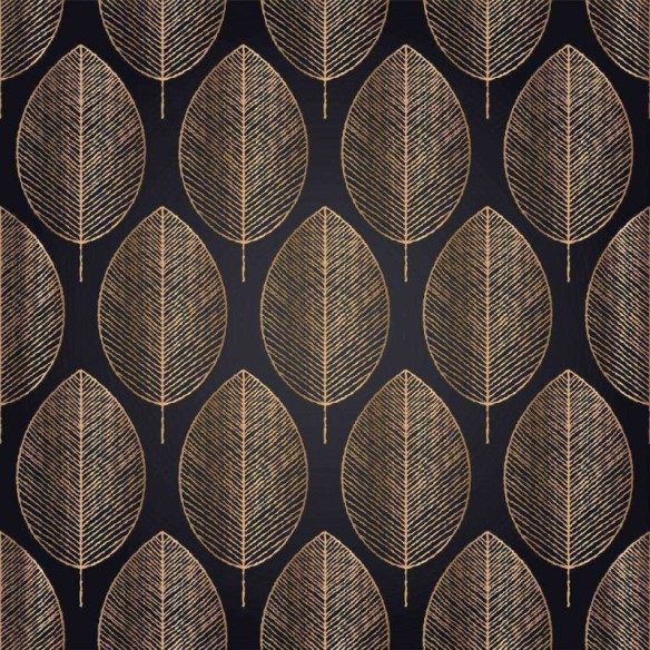 Papel de Parede Adesivo Folhas Luxury Gold N017090