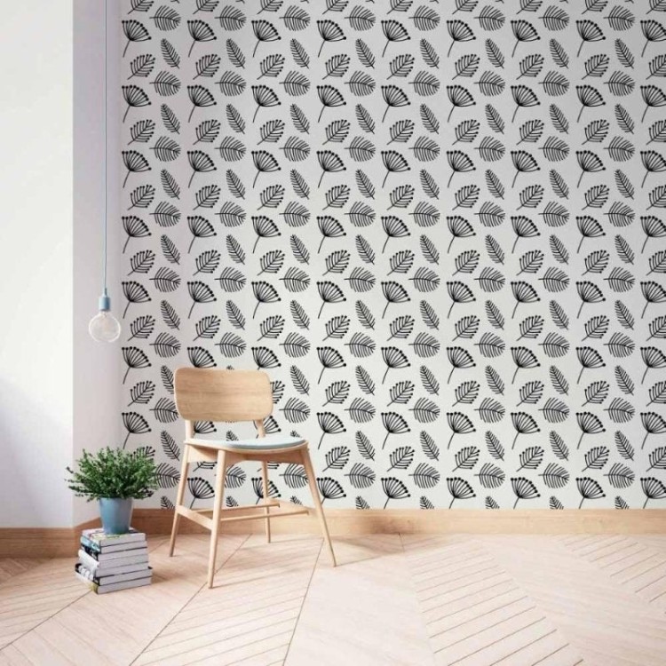 Papel de Parede Adesivo folhas minimalista N014095
