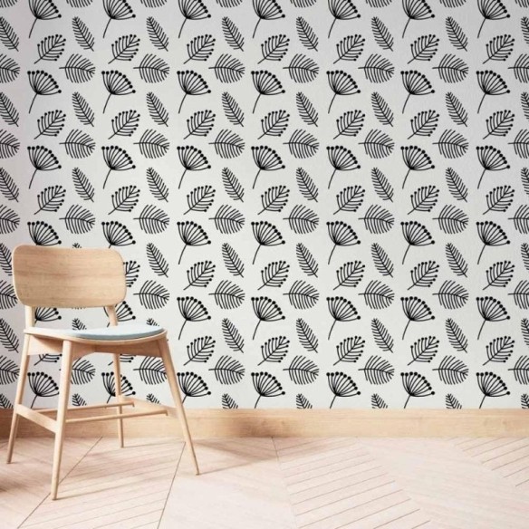 Papel de Parede Adesivo folhas minimalista N014095