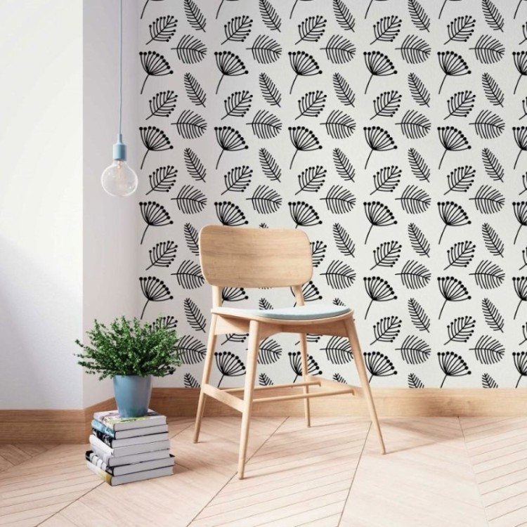 Papel de Parede Adesivo folhas minimalista N014095
