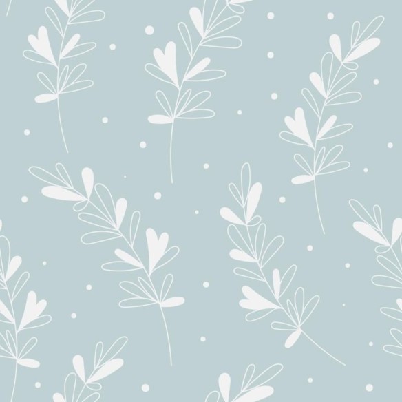 Papel de Parede Adesivo Folhas Minimalista Poá Azul N08068