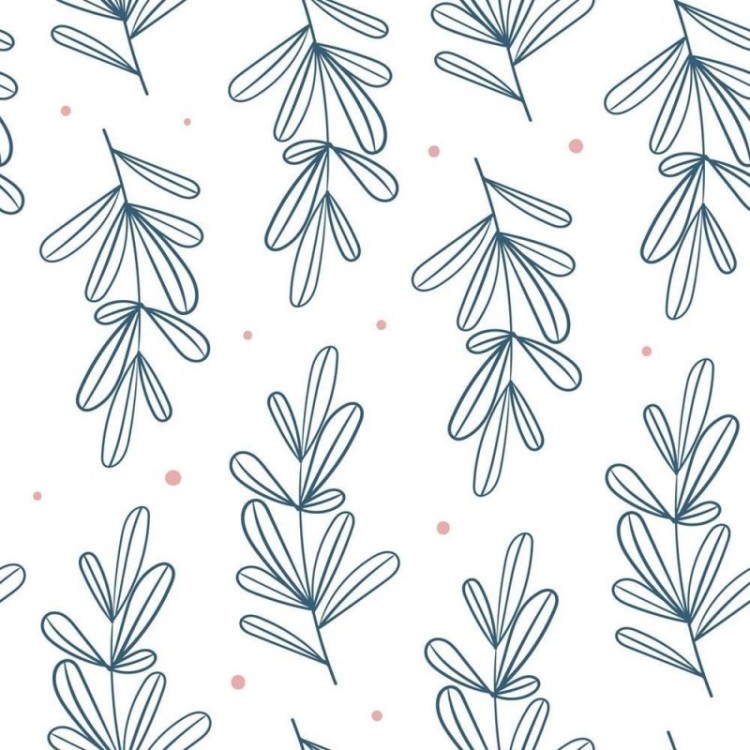 Papel de Parede Adesivo Folhas Minimalistas com...