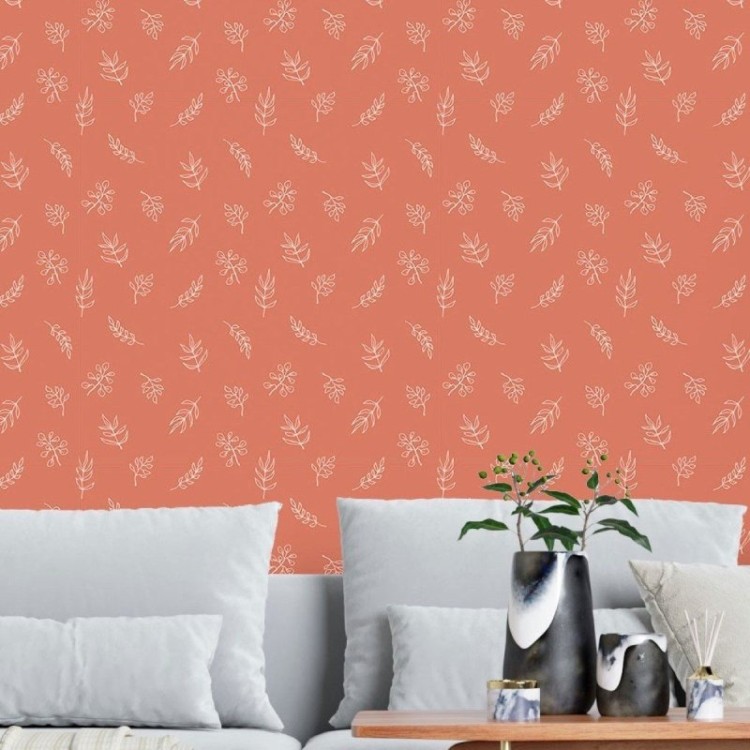 Papel de Parede Adesivo Folhas Minimalistas...