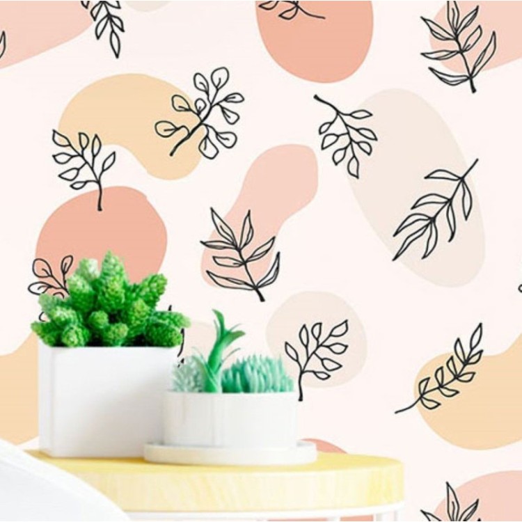 Papel de Parede Adesivo Folhas Minimalistas...