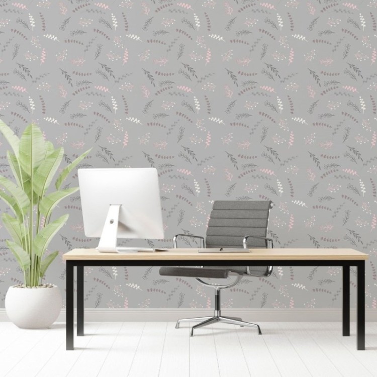 Papel de Parede Adesivo Folhas Minimalistas...