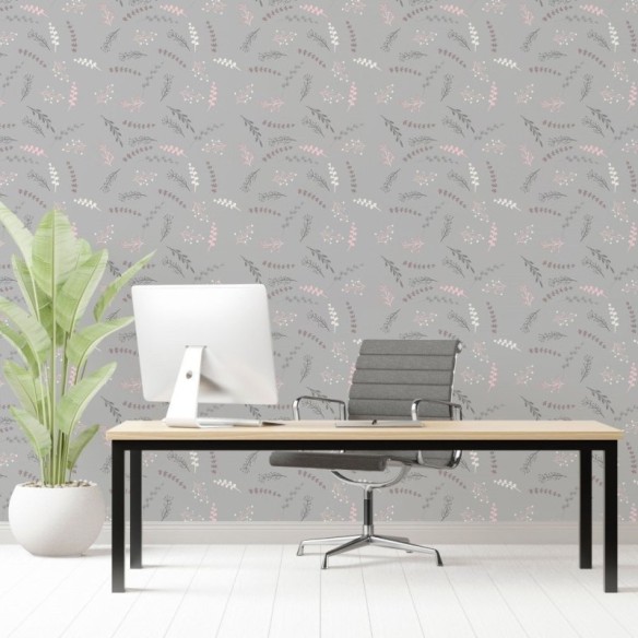 Papel de Parede Adesivo Folhas Minimalistas N017064