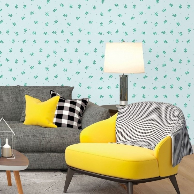 Papel de Parede Adesivo Folhas Minimalistas...