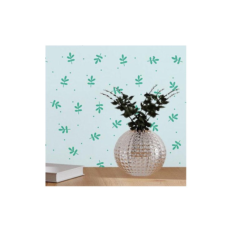 Papel de Parede Adesivo Folhas Minimalistas...