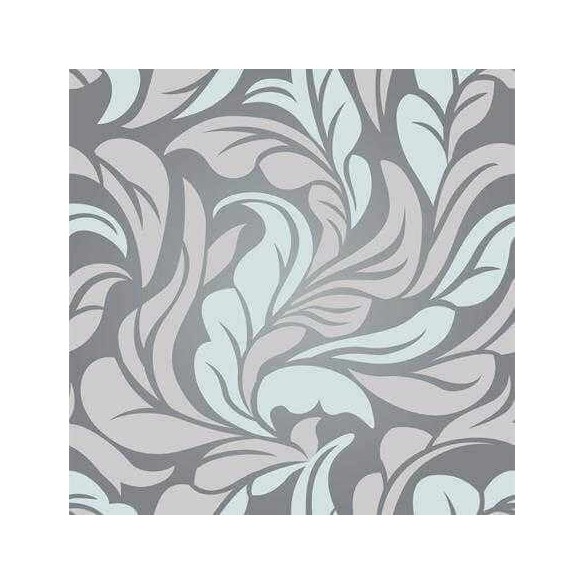 Papel de Parede Adesivo Folhas Modernas  Cinza  5530