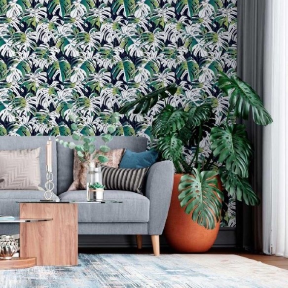 Papel de Parede Adesivo Folhas Monstera N013152