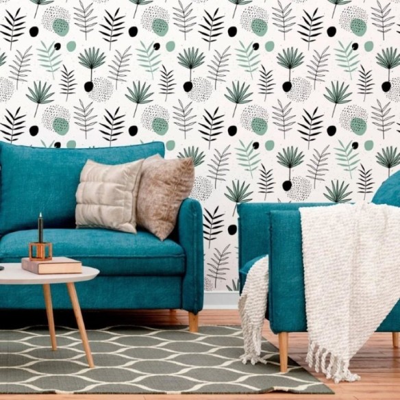 Papel de Parede Adesivo Folhas N012089