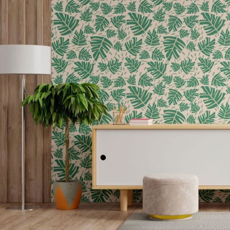 Papel de Parede Adesivo Folhas N013234