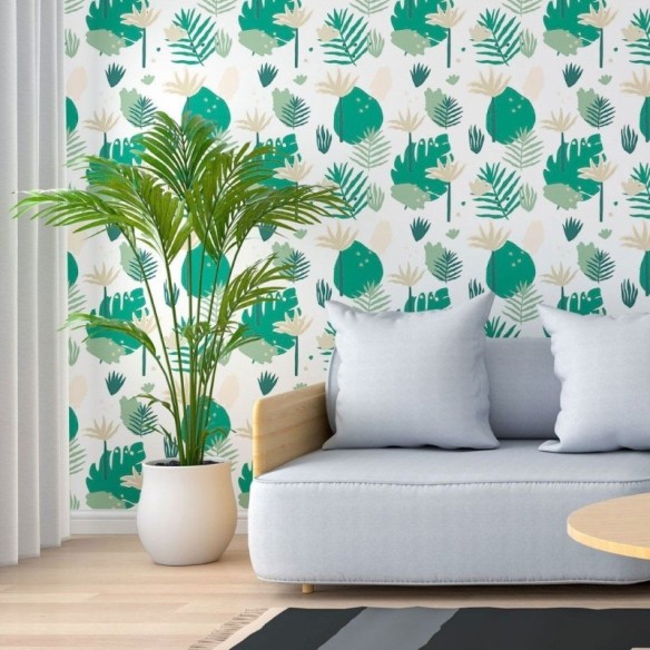 Papel de Parede Adesivo Folhas N013235