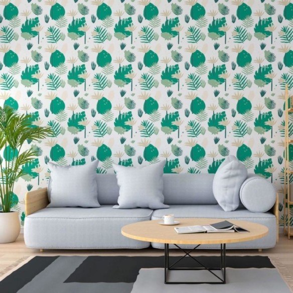 Papel de Parede Adesivo Folhas N013235