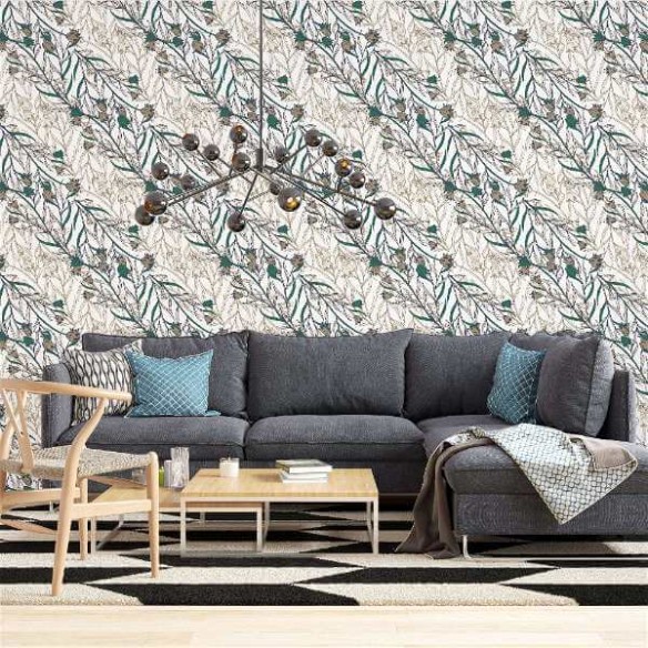 Papel de Parede Adesivo Folhas N283F