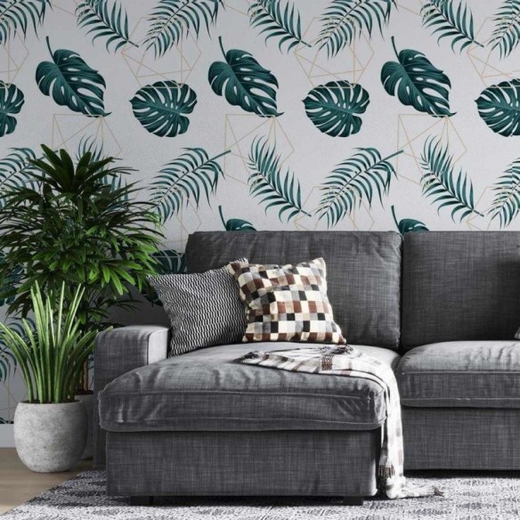 Papel de Parede Adesivo Folhas N292