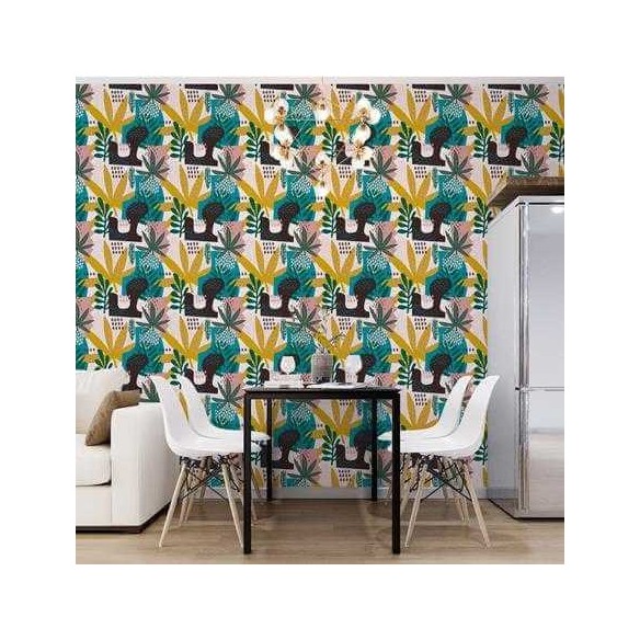 Papel de Parede Adesivo Folhas N937
