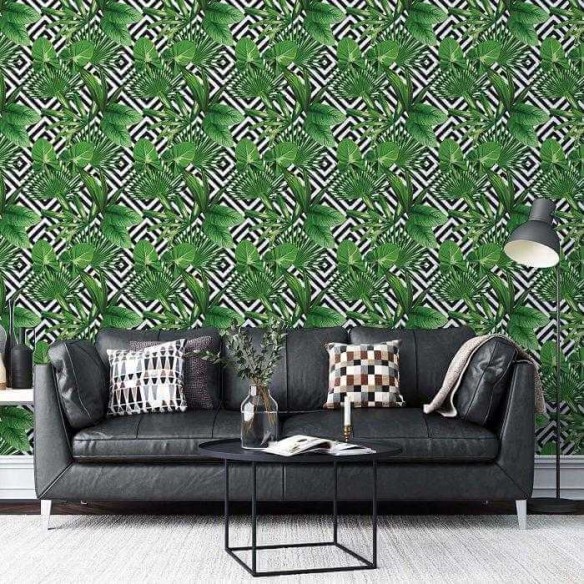 Papel de Parede Adesivo Folhas Natureza Geométrico 26628