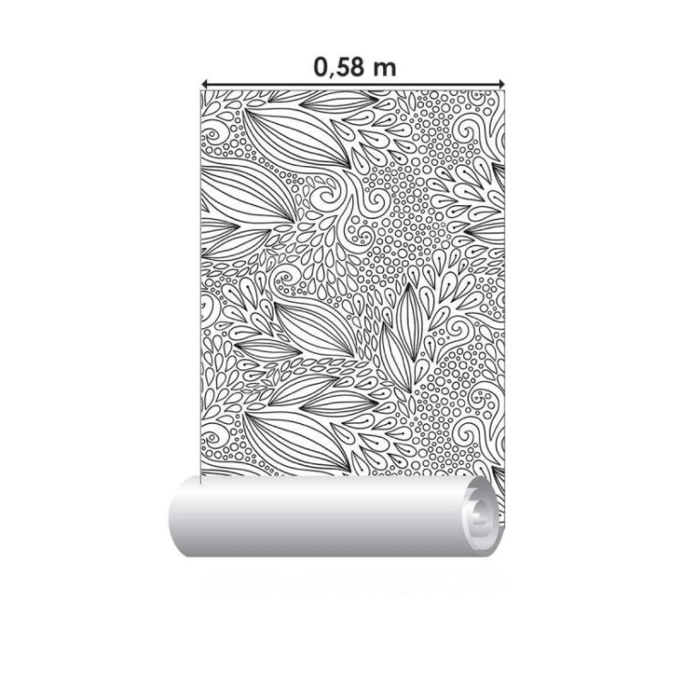 Papel de Parede Adesivo Folhas Para Colorir N04032