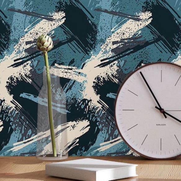 Papel de Parede Adesivo Abstrato Azulado N017099