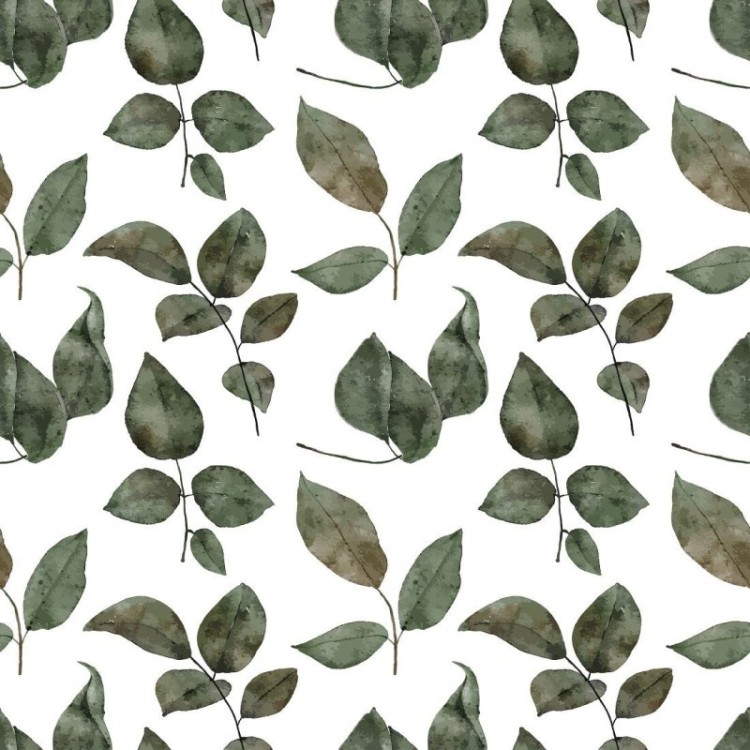 Papel de Parede Adesivo Folhas Secas Aquarela...